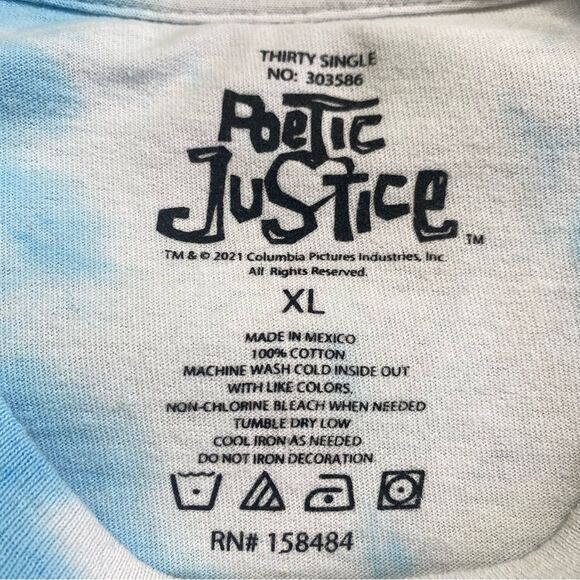 Poetic Justice Tupac A Street Romance Tie-Dye Tee Blue Sz XL - Picture 9 of 10